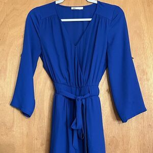 Dr2 Royal Blue Tie Waist Romper Size S